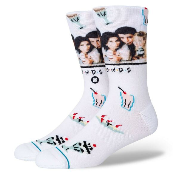 STANCE Friends The One With The Diner Limited Edition Crew Socks Large 9-13 Wht - Picture 1 of 3